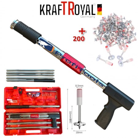 Επαγγελματικό πιστόλι για καρφια KRAFT ROYAL με 200 κομμάτια μεγάλα καρφιά Επαγγελματικό πιστόλι για καρφια KRAFT ROYAL με 200 κομμάτια μεγάλα καρφιά