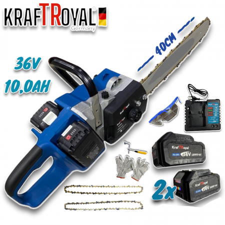ΑΛΥΣΟΠΡΙΟΝΟ μπαταρίας  KRAFT ROYAL 36V 10.0AH 40cm ΛΑΜΑ ΚΑΙ 2 Μπαταρίες