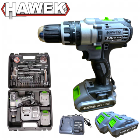 ΚΡΟΥΣΤΙΚΟ ΔΡΑΠΑΝΟΚΑΤΣΑΒΙΔΟ ΜΠΑΤΑΡΙΑΣ 24V 4AH HAWEK ΠΟΛΩΝΙΑΣ + 40 εξαρτήματα Εργαλεία