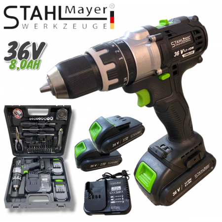 ΕΠΑΝΑΦΟΡΤΙΖΟΜΕΝΟ ΔΡΑΠΑΝΟΚΑΤΣΑΒΙΔΟ 36V 8.0AH STAHLMAYER  ΜΕ 40 ΕΞΑΡΤΗΜΑΤΑ