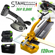 ΠΡΟΣΦΟΡΑ Μηχάνημα κοπής πλακιδίων  120cm + Βεντούζα πλακιδίων μπαταρίας 36V 8.0AH STAHLMAYER