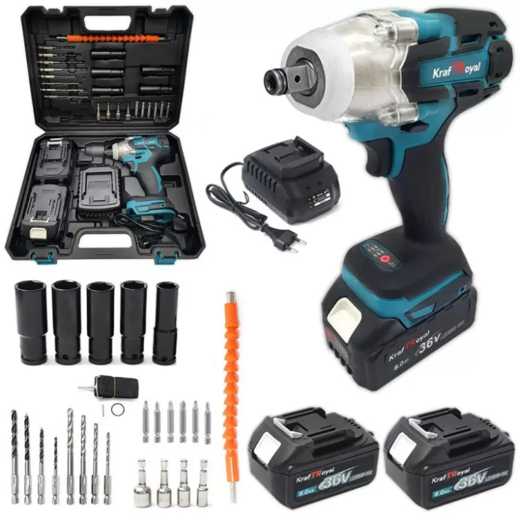 Ασύρματο κρουστικό Μπουλονοκλειδο KraftMaster 36V 8Ah 850 N/m. με 25 εξαρτηματα σε θήκη Ασύρματο κρουστικό Μπουλονοκλειδο KraftMaster 36V 8Ah 850 N/m. με 25 εξαρτηματα σε θήκη
