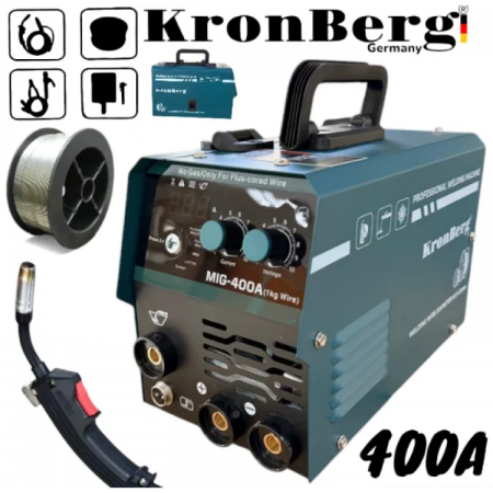 2 σε 1 KRONBERG  Μηχανή Συγκόλλησης 400Α με συρμα και ηλεκτροδιο