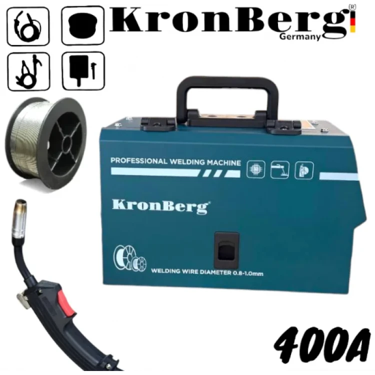 2 σε 1 KRONBERG  Μηχανή Συγκόλλησης 400Α με συρμα και ηλεκτροδιο + Μασκα