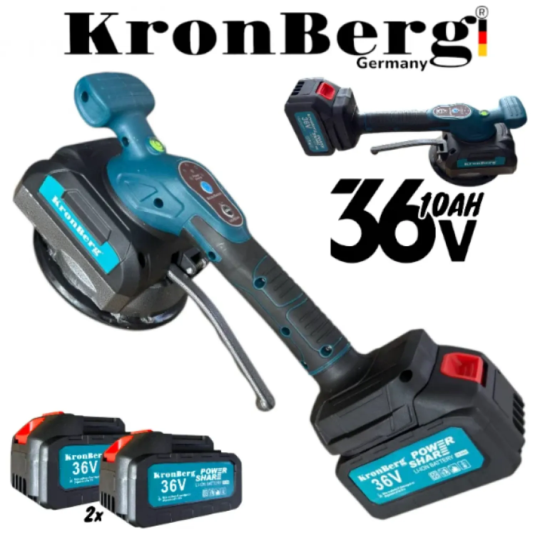 KRONBERG Βεντούζα-δονητής Πλακιδίων 36V 10AH 2 Μπαταρίες σε Βαλίτσα 150kg KRONBERG Βεντούζα-δονητής Πλακιδίων 36V 10AH 2 Μπαταρίες σε Βαλίτσα 150kg