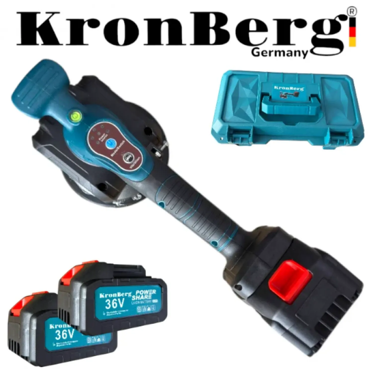 KRONBERG Βεντούζα-δονητής Πλακιδίων 36V 10AH 2 Μπαταρίες σε Βαλίτσα 150kg KRONBERG Βεντούζα-δονητής Πλακιδίων 36V 10AH 2 Μπαταρίες σε Βαλίτσα 150kg