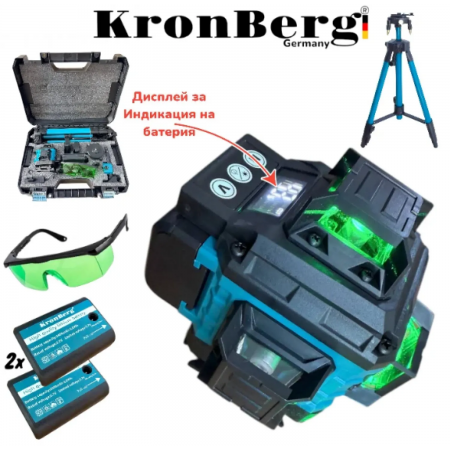 Αλφαδι Λέιζερ 4D 16 γραμμών με οθόνη KRONBERG 2 μπαταρίες και θήκη Αλφαδι Λέιζερ 4D 16 γραμμών με οθόνη KRONBERG 2 μπαταρίες και θήκη