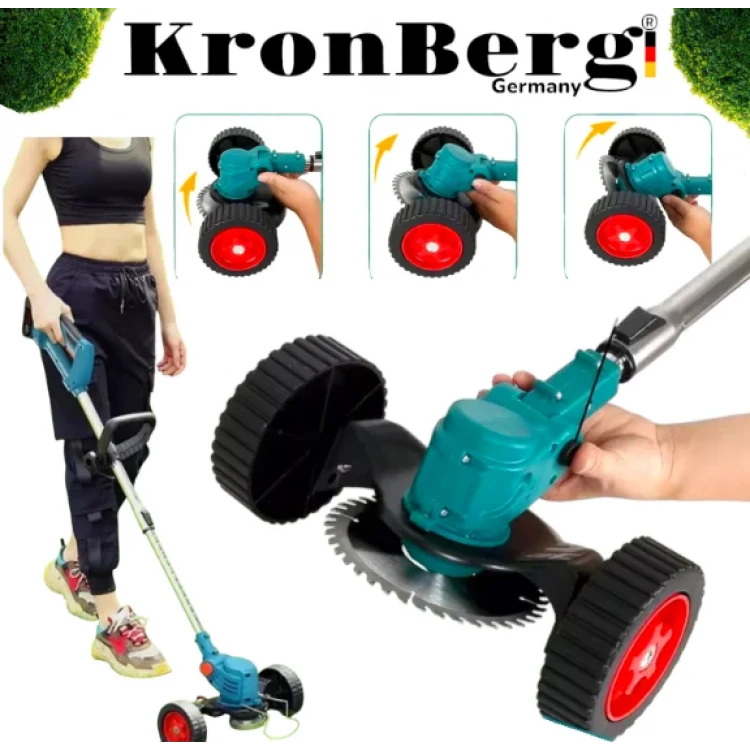 Ασύρματο χορτοκοπτικό με ρόδες KRONBERG 36V 8.0AH 2 μπαταρίες και φορτιστής