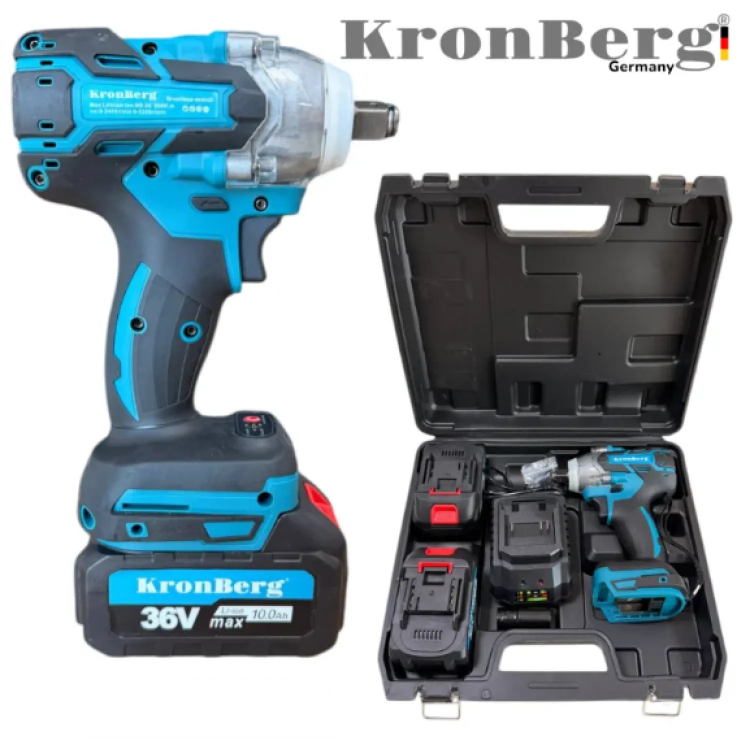 Μπουλονόκλειδο 36V 10AH 850Nm KRONBERG 2 Μπαταρίες Φορτιστής και Θήκη Μπουλονόκλειδο 36V 10AH 850Nm KRONBERG 2 Μπαταρίες Φορτιστής και Θήκη