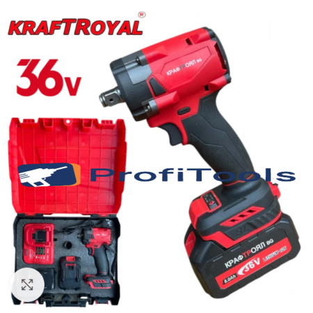 Μπουλονοκλειδο κρουστικό Kraft 36V 8Ah 850 N/m + ένθετο κρουστικού Μπουλονοκλειδο κρουστικό Kraft 36V 8Ah 850 N/m + ένθετο κρουστικού