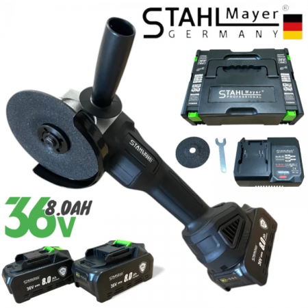 ΕΠΑΝΑΦΟΡΤΙΖΩΜΕΝΟΣ ΓΩΝΙΑΚΟΣ ΤΡΟΧΟΣ 36V 8.0AH STAHLMAYER-BLACK PRO