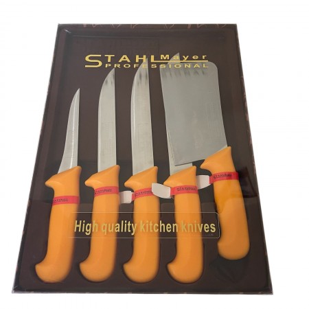 Σετ Επαγγελματικών Μαχαιριών Κρεοπωλείου με Μπαλτά 5 τεμαχίων STAHLMAYER Exclusive + Δώρο Σετ Επαγγελματικών Μαχαιριών Κρεοπωλείου με Μπαλτά 5 τεμαχίων STAHLMAYER Exclusive + Δώρο