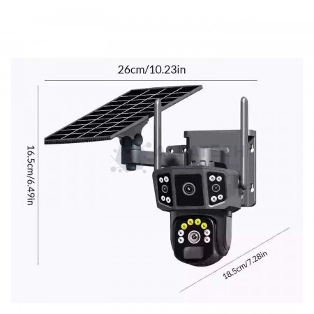 Ηλιακή κάμερα 4G με κάρτα SIM, διπλό φακό IPC-V380-P3 Ηλιακή κάμερα 4G με κάρτα SIM, διπλό φακό IPC-V380-P3