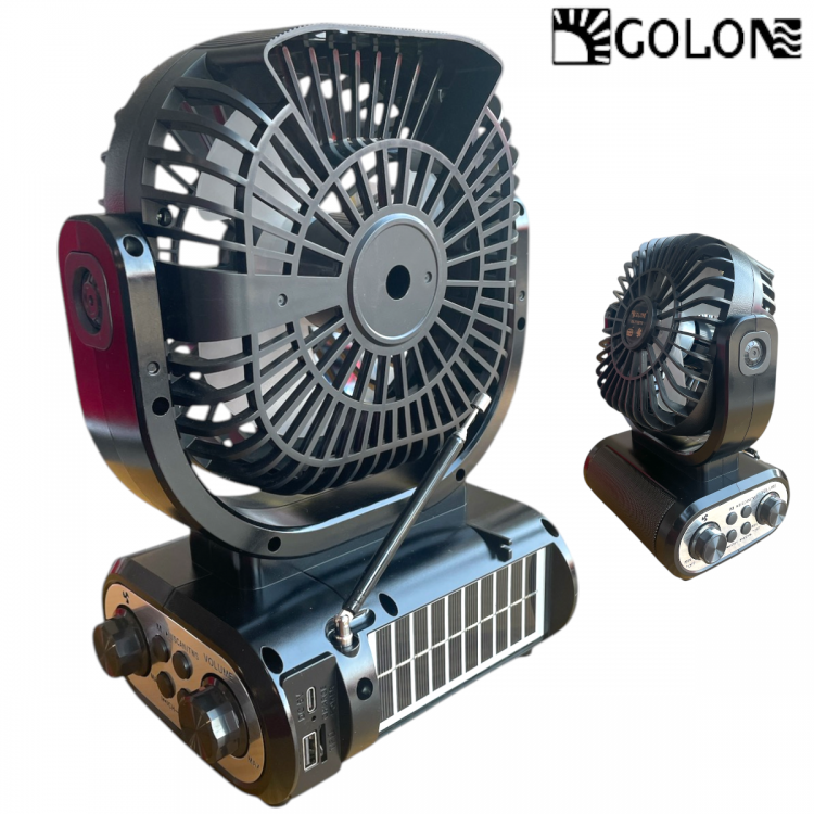  Ηλιακός ανεμιστήρας USB Ραδιόφωνο 2 σε 1 GOLON