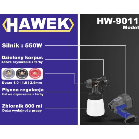 Ηλεκτρικο πιστολι βαφης HAWEK HW-9011 Ηλεκτρικο πιστολι βαφης HAWEK HW-9011