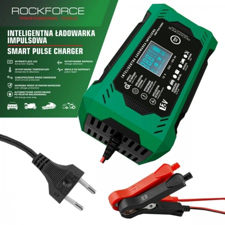 Φορτιστής μπαταρίας 6A 12V 2AH-100AH ROCKFORCE