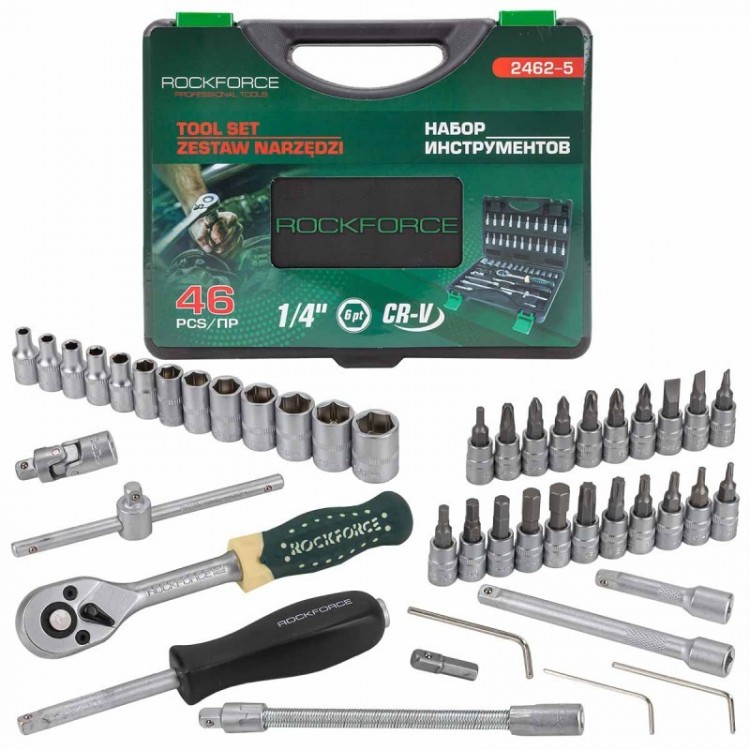ΣΕΤ ΚΑΡΥΔΑΚΙΑ ΚΑΣΤΑΝΙΕΣ 1/4″ 46 Piece RockForce RF-2462-5