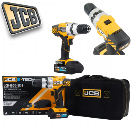 Κατσαβίδι μπαταρίας JCB 45Nm 18V 18DD-2X-E Τρυπάνι με μπαταρία και φορτιστή