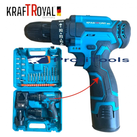 Επαναφορτιζόμενο κατσαβίδι 2 ταχυτήτων kraftroyal 24v