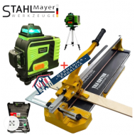 ΠΡΟΣΦΟΡΑ Μηχάνημα κοπής πλακιδίων 120cm + Αλφάδι Laser Γερμανικό KraftRoyal 4D 16 Lines 360°