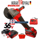 Γωνιακός τροχός μπαταρίας 36V 8Ah 125 mm KraftRoyal Red Mx Fuel Γωνιακός τροχός μπαταρίας 36V 8Ah 125 mm KraftRoyal Red Mx Fuel