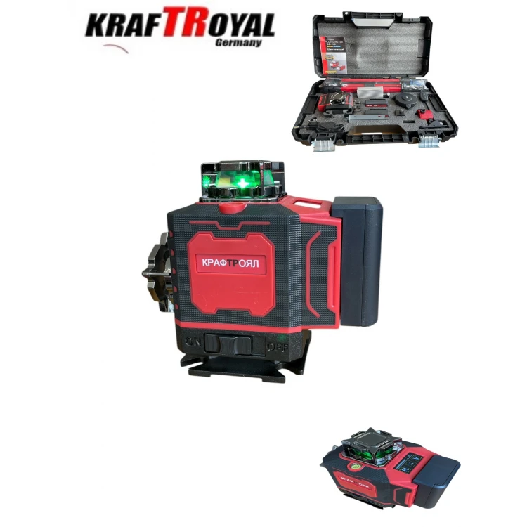 ΓΕΡΜΑΝΙΚΟ Αυτορυθμιζόμενο Γραμμικό Αλφάδι Laser KraftRoyal 4D 16 γραμμές και ένδειξη μπαταριας ΓΕΡΜΑΝΙΚΟ Αυτορυθμιζόμενο Γραμμικό Αλφάδι Laser KraftRoyal 4D 16 γραμμές και ένδειξη μπαταριας