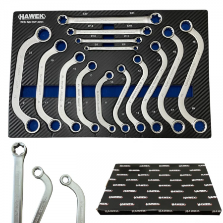 Σετ ειδικών κλειδιών σε σχήμα S, σε σχήμα C, E-Torx, 14 τεμάχια HAWEK, HW-2054