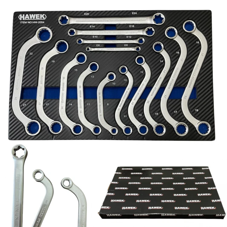 Σετ ειδικών κλειδιών σε σχήμα S, σε σχήμα C, E-Torx, 14 τεμάχια HAWEK, HW-2054 Σετ ειδικών κλειδιών σε σχήμα S, σε σχήμα C, E-Torx, 14 τεμάχια HAWEK, HW-2054