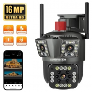 Εξωτερική κάμερα 16MP SUNVISON WiFi 4K με τριπλό φακό και ζουμ 10x