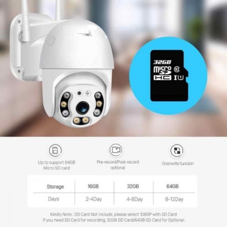 WiFi IP κάμερα HD 1920x1080 για εξωτερική εγκατάσταση αδιάβροχη ICSEE 5mp.