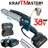 Aλυσοπρίονο μπαταριας KRAFTMASTER 36V 8.0AH με αυτόματο λάδωμα αλυσίδας.