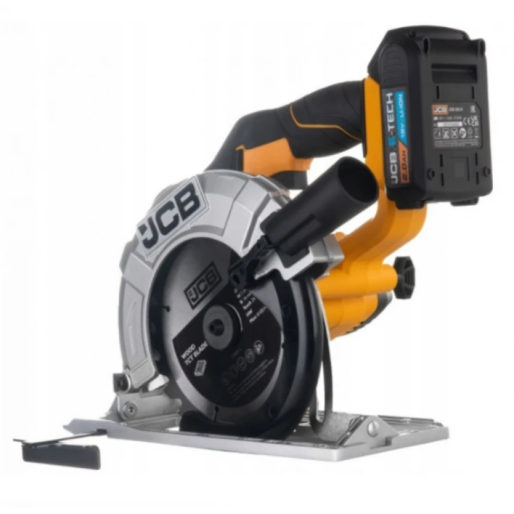 Επαναφορτιζόμενο δισκοπρίονο JCB 18CS-2XB-E, 18 V, 165 mm, με μπαταρία και φορτιστή
