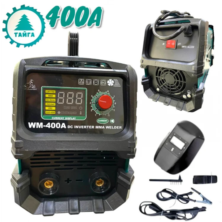 Ηλεκτρокόλληση Inverter 400A με Οθόνη TAIGA μεγάλη INVERTER + Μασκα