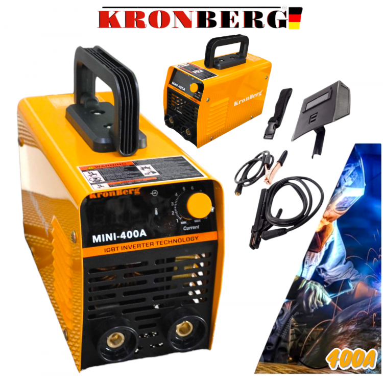 Μηχανή συγκόλλησης KRONBERG με ηλεκτρόδιο 400A με οθόνη + δώρο ηλιακή μάσκα (κράνος) Μηχανή συγκόλλησης KRONBERG με ηλεκτρόδιο 400A με οθόνη + δώρο ηλιακή μάσκα (κράνος)