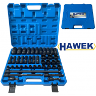  Επαγγελματικό σετ καρυδάκια και προέκτασης κρουστικού τύπου 43 τεμαχίων – 1/2" (Cr-Mo), HAWEK, HW-2053