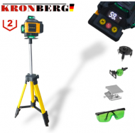 Αλφάδι λέιζερ 4D με 16 γραμμές KRONBERG  με ένδειξη μπαταρίας αισθητήρα + τρίποδο
