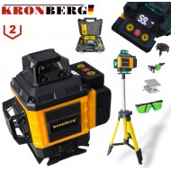 Αλφάδι λέιζερ 4D με 16 γραμμές KRONBERG  με ένδειξη μπαταρίας αισθητήρα + τρίποδο