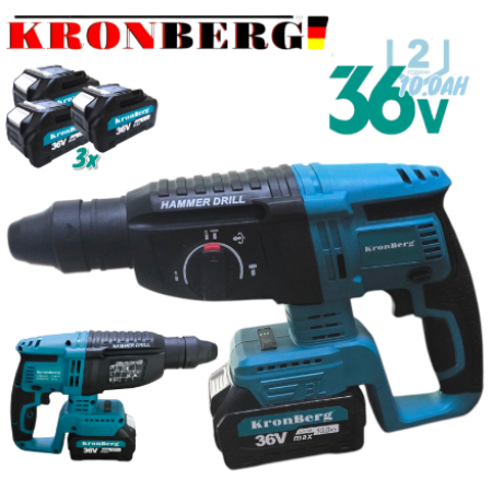 4 σε 1 KRONBERG Επαναφορτιζόμενο Μπουλονόκλειδο, Κατσαβίδι, Γωνιακός Τροχός 125mm και Τρυπάνι 36V 10AH + 3 τεμ. Μπαταρίες 4 σε 1 KRONBERG Επαναφορτιζόμενο Μπουλονόκλειδο, Κατσαβίδι, Γωνιακός Τροχός 125mm και Τρυπάνι 36V 10AH + 3 τεμ. Μπαταρίες