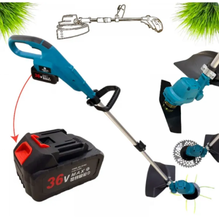 Επαναφορτιζομενο χλοοκοπτικό με μεσινεζα 36V 8.0AH με 2 μπαταρίες 26 cm Professional