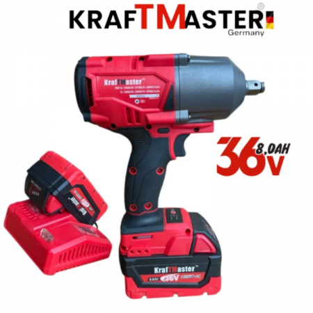 Μεγάλο ΜΠΟΥΛΟΝΟΚΛΕΙΔΟ 1/2 36V 8Ah KRAFTMASTER με 25 μέρη, 2 μπαταρίες και φορτιστή σε θήκη Μεγάλο ΜΠΟΥΛΟΝΟΚΛΕΙΔΟ 1/2 36V 8Ah KRAFTMASTER με 25 μέρη, 2 μπαταρίες και φορτιστή σε θήκη
