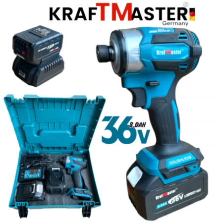 Κρουστικό κατσαβίδι 36V 8.0AH KRAFT MASTER 850Nm 2 μπαταρίες Κρουστικό κατσαβίδι 36V 8.0AH KRAFT MASTER 850Nm 2 μπαταρίες