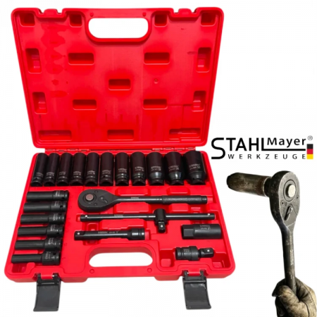 Καστανια κρούσης με βαθια καρυδάκια κρούσης 1/2, 23 τεμάχια STAHLMAYER