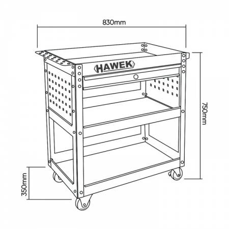 Κινητό καρότσι εργαλείων HAWEK HW-1191 με συρτάρι Κινητό καρότσι εργαλείων HAWEK HW-1191 με συρτάρι
