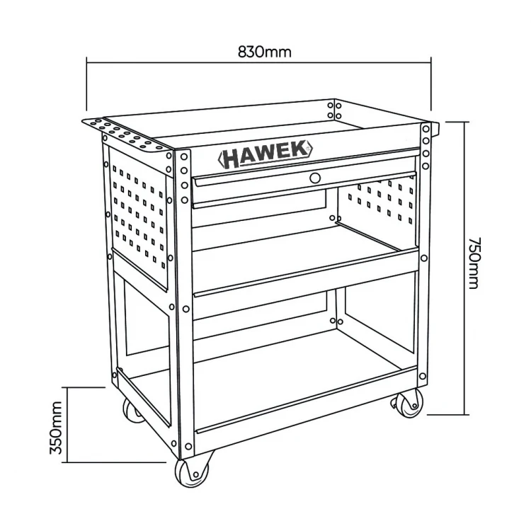 Κινητό καρότσι εργαλείων HAWEK HW-1191 με συρτάρι Κινητό καρότσι εργαλείων HAWEK HW-1191 με συρτάρι