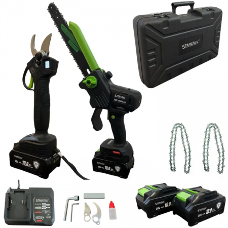 Σετ ψαλίδι κλαδέματος και πριόνι StahlMayer 36V 10AH με οθόνη LCD