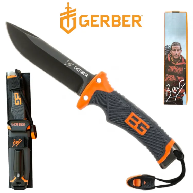 Μαχαίρι πολλαπλών χρήσεων Bear Grylls με λεπτές άκρες και σταθερή λεπίδα Survival Knife GERBER Μαχαίρι πολλαπλών χρήσεων Bear Grylls με λεπτές άκρες και σταθερή λεπίδα Survival Knife GERBER