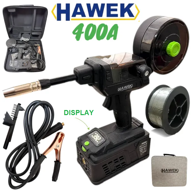 φορητό πιστόλι ηλεκτροκολλησης με συρμα χωρις αεριο HAWEK 400A 