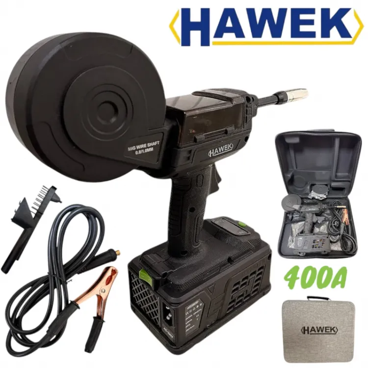 φορητό πιστόλι ηλεκτροκολλησης με συρμα χωρις αεριο HAWEK 400A 