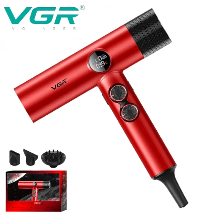Επαγγελματικό πιστολάκι μαλλιών VGR V-401 με οθόνη LED Κόκκινο και μαύρο πιστολάκι μαλλιών Επαγγελματικό πιστολάκι μαλλιών VGR V-401 με οθόνη LED Κόκκινο και μαύρο πιστολάκι μαλλιών