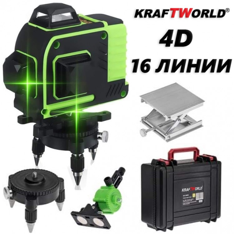 Αυτορυθμιζόμενο Γραμμικό Αλφάδι Laser Γερμανικό KraftRoyal 4D 16 Lines 360° 